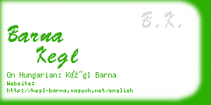 barna kegl business card